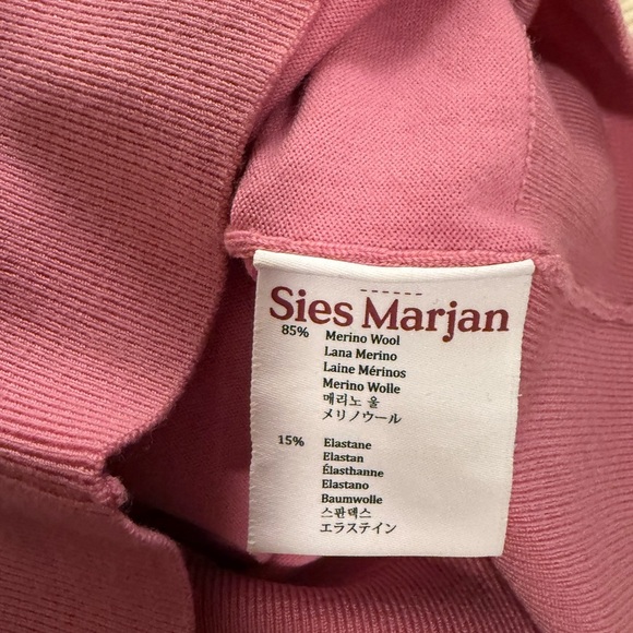 Merino Wool Pink Sleeveless Fitted Crop Top - Picture 5 of 10